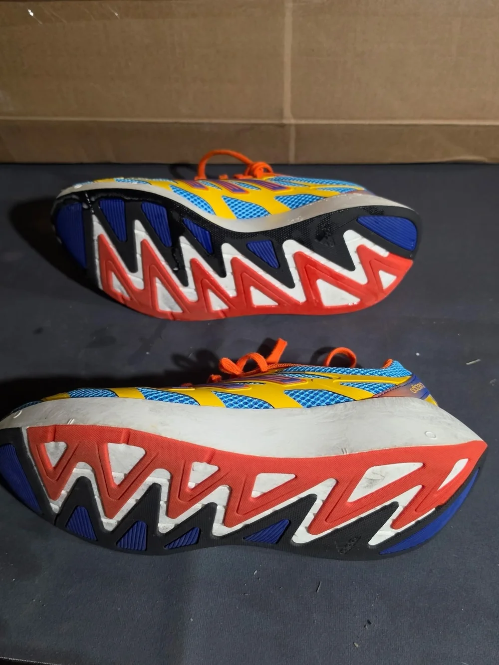 Mens Lightweight Athletic Sneakers in Blue, Yellow & Orange